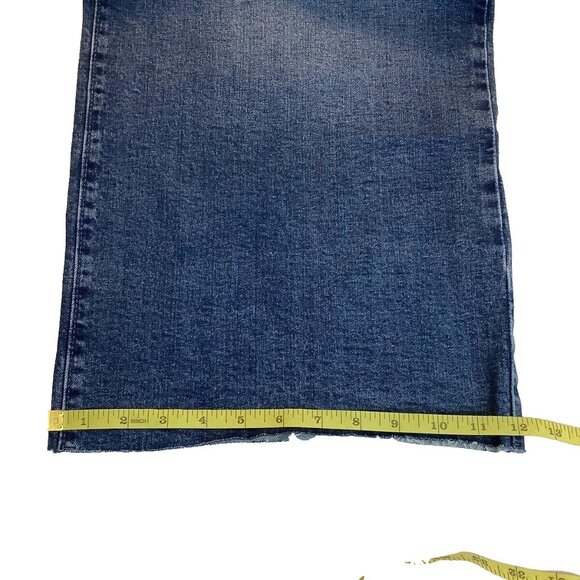 NWT Time And Tru Wide Leg Crop Blue Button Fly High Rise Jeans Womens Size 18 - Picture 8 of 14